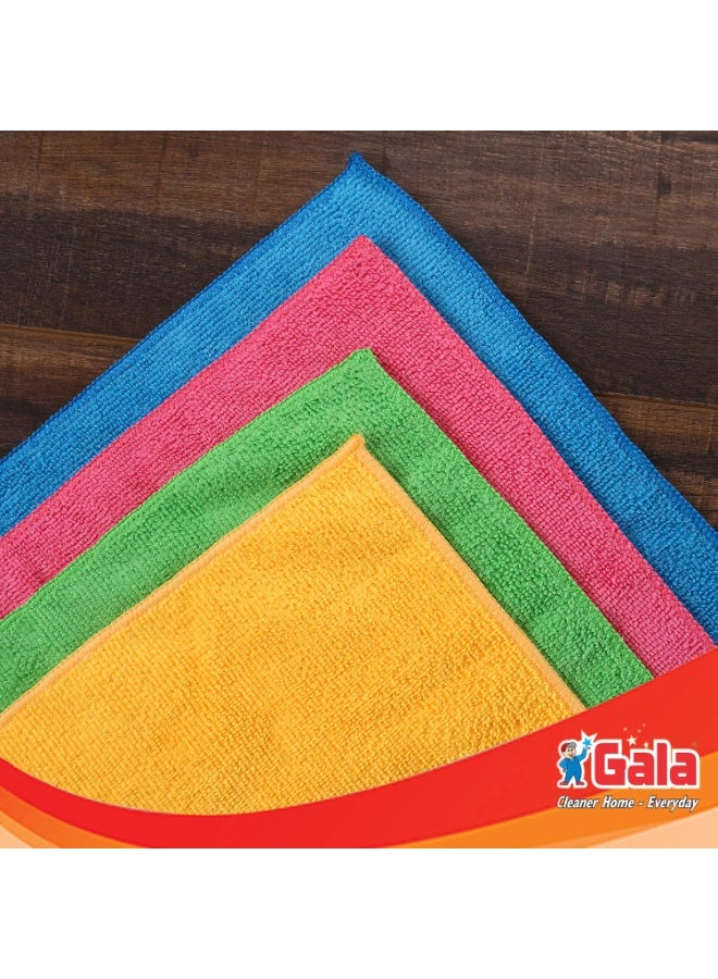 Gala Microfiber Cleaning Cloth/ Towels Set of 4 Kitchen Wipes, Microfiber Cloth for car, bike cleaning and home cleaning, Glass cleaning cloth, (Multicolor) - Image 4